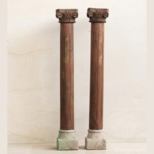 Premium Solid Wooden Columns Set of 2 | Elegant Handcrafted Decorative Pillars for Home Décor