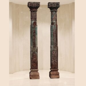 Premium Solid Wooden Columns Set of 2 | Elegant Handcrafted Decorative Pillars for Home Décor