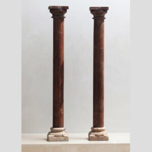 Premium Solid Teak Wood Columns Set of 2 – Timeless Handcrafted Decorative Pillars